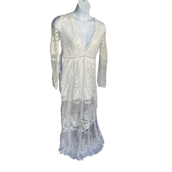 BOHO BEACH BRAND WHITE LACE DRESS, SIZE XL - Picture 3 of 11